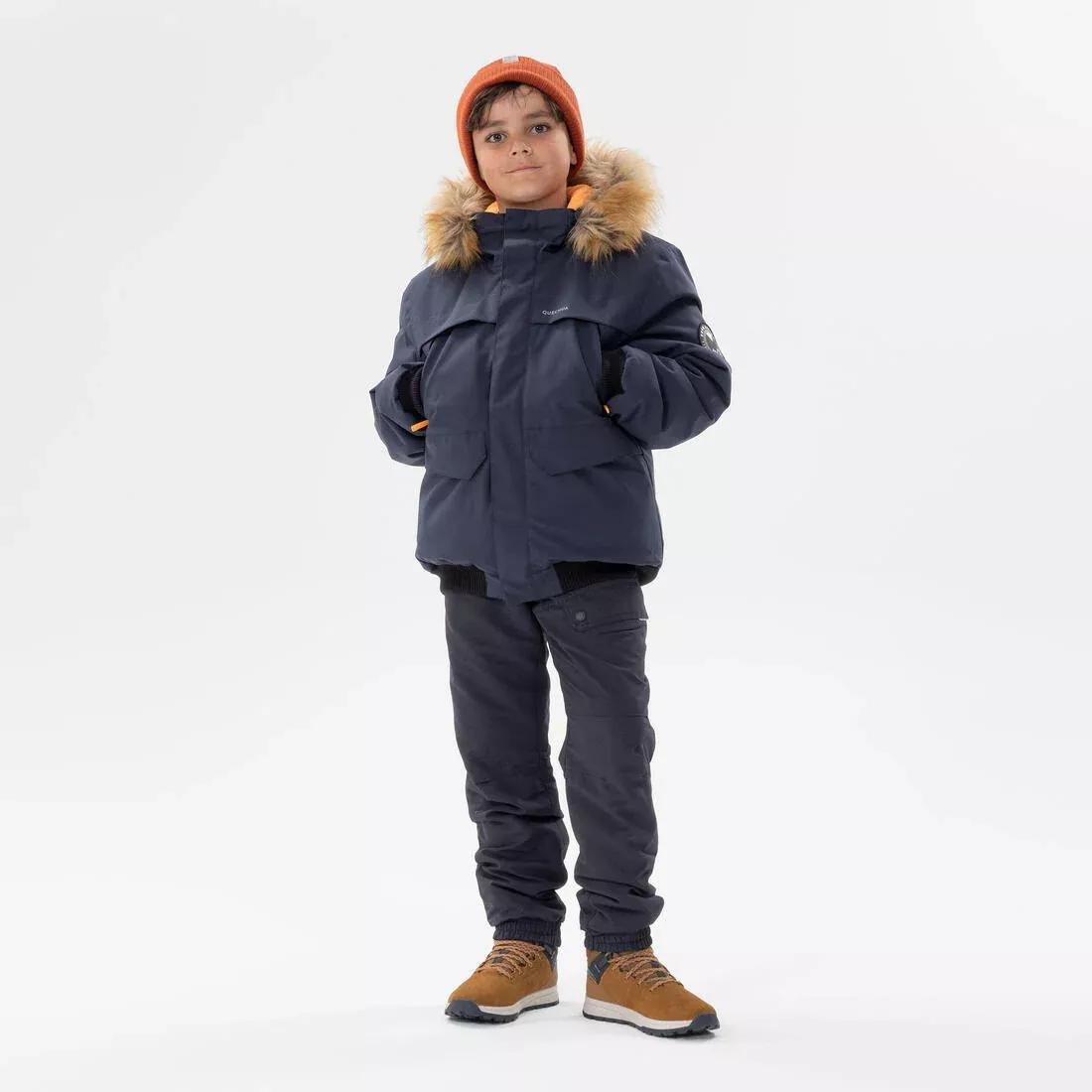 Kids Warm And Waterproof Hiking Jacket - Sh100 7-15 Years, Blue, No Color, medium