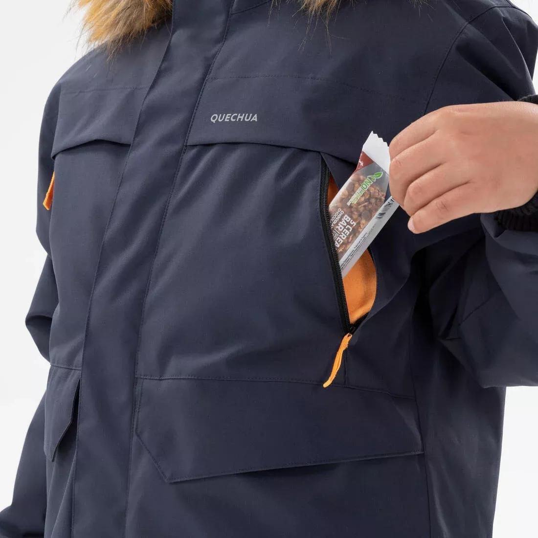 Kids Warm And Waterproof Hiking Jacket - Sh100 7-15 Years, Blue, , large image number 8
