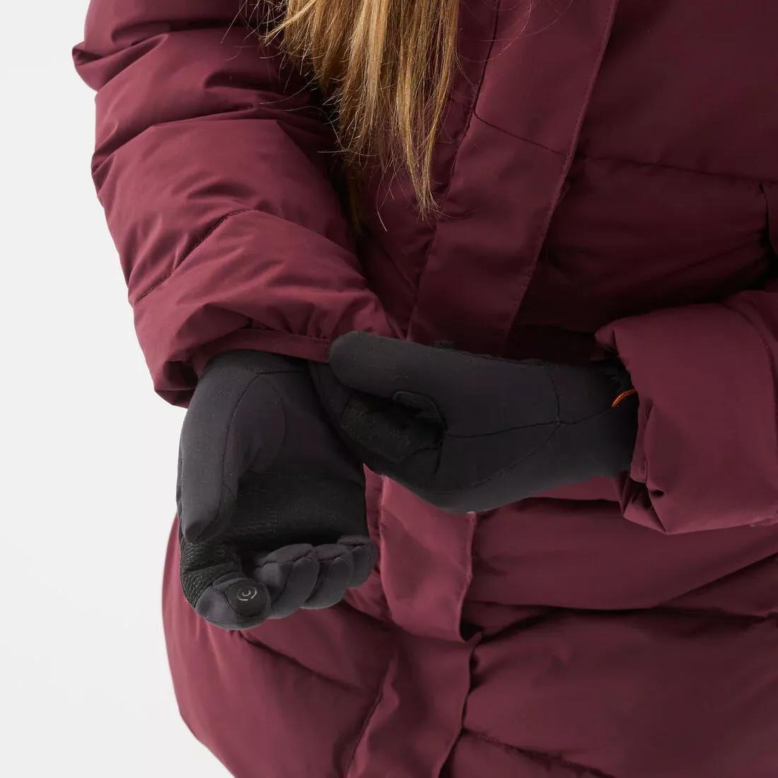 Kids Unisex Warm, Padded Hiking Jacket - 7-15 Years - NH500, Burgundy, No Color, large image number 8