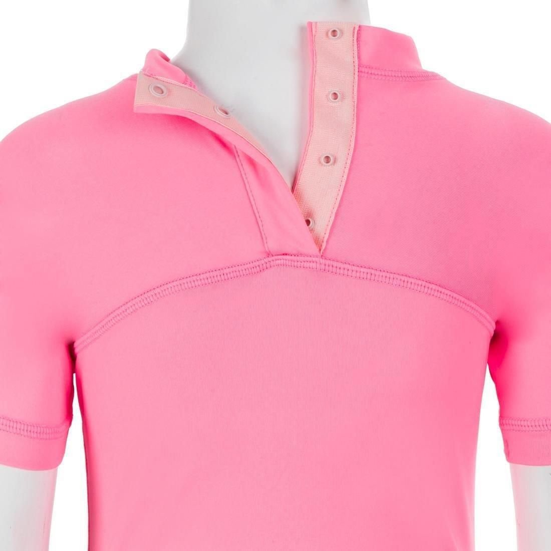 Kids Girls Uv-Protection Short Sleeve T-Shirt, Pink, No Color, large image number 1