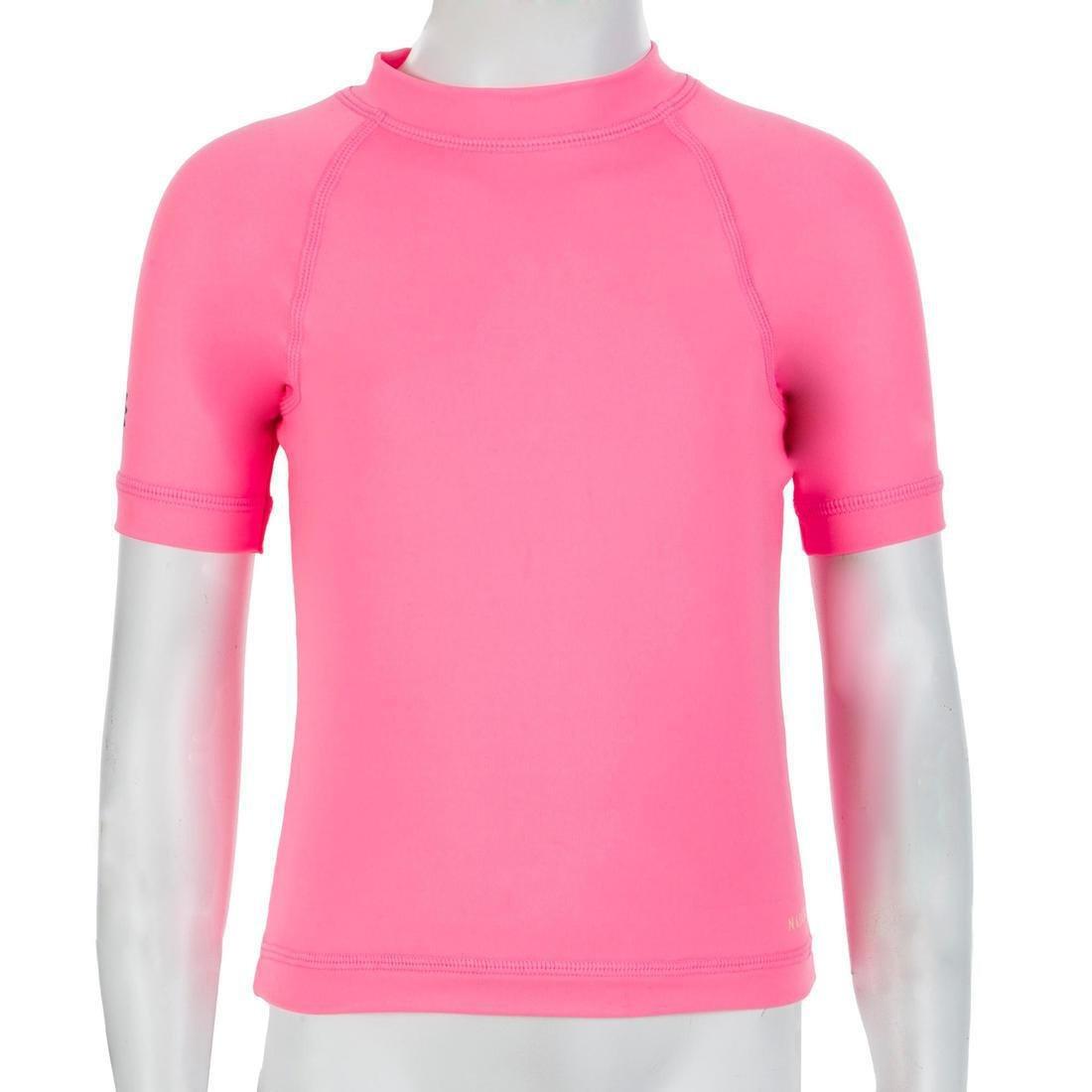 Kids Girls Uv-Protection Short Sleeve T-Shirt, Pink, No Color, large image number 4