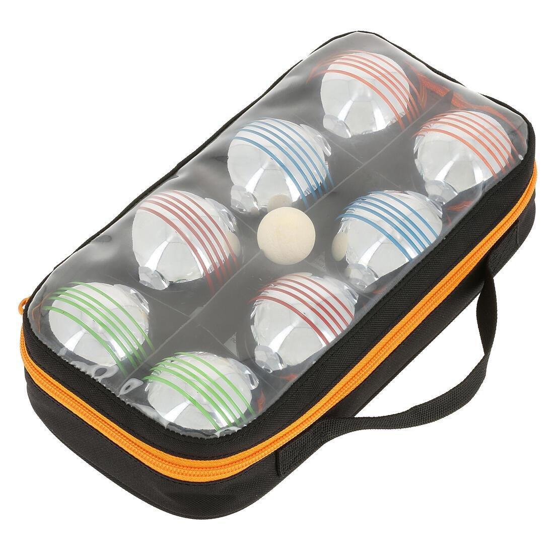 Set Of 8 Recreational Coloured Petanque Boules, Multicolour, No Color, medium