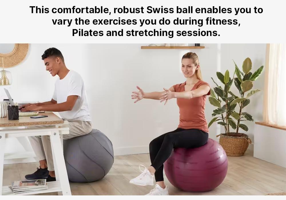 Durable Fitness Gym Ball, Purple, No Color, large image number 19
