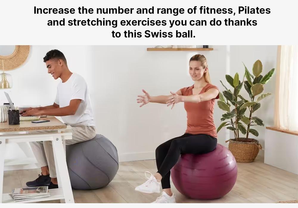 Durable Fitness Gym Ball, Purple, No Color, large image number 18