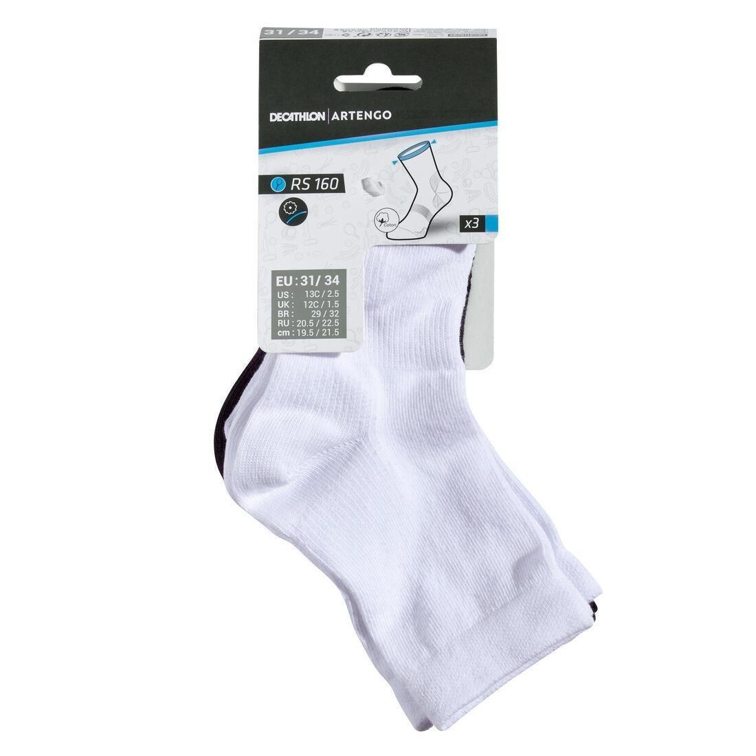 Kids' High Tennis Socks Tri-Pack RS 160 Navy-White, , large image number 4