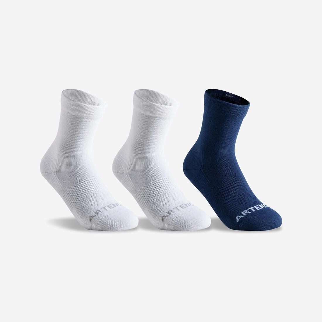 Kids' High Tennis Socks Tri-Pack RS 160 Navy-White, , large image number 6