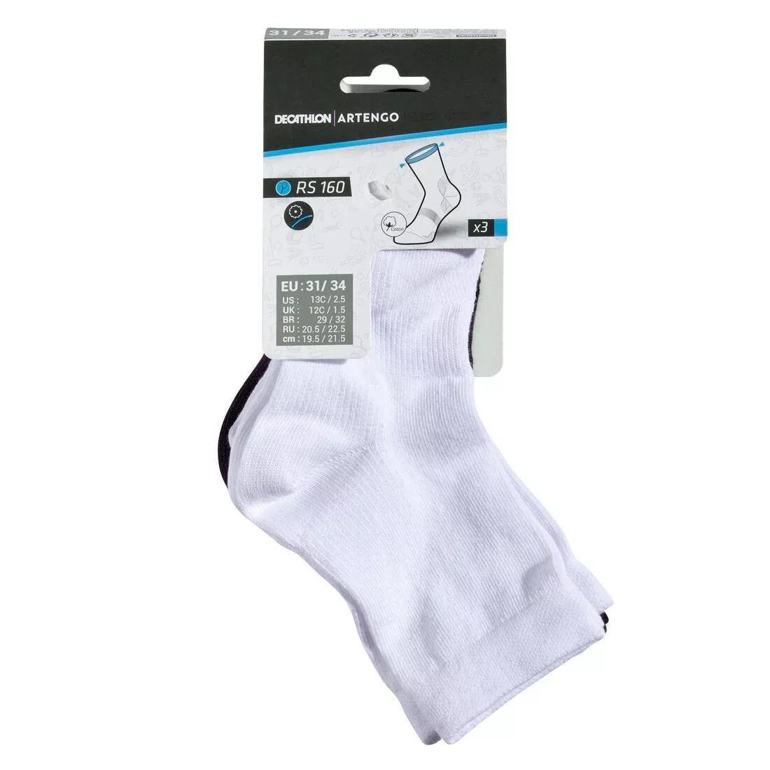 Kids' High Tennis Socks Tri-Pack RS 160 Navy-White, , large image number 8