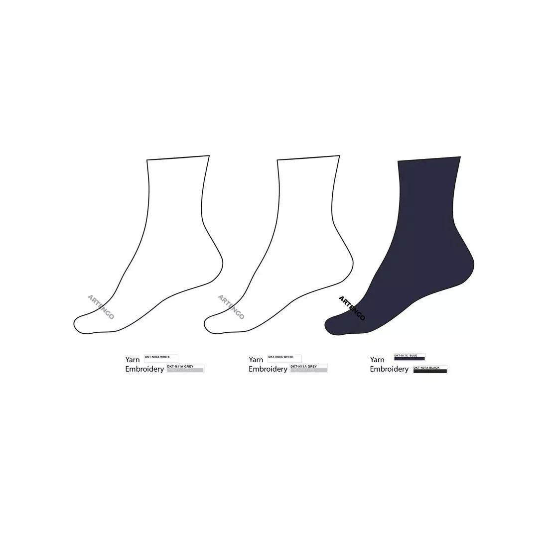 ARTENGO - Kids' High Tennis Socks Tri-Pack RS 160 Navy-White