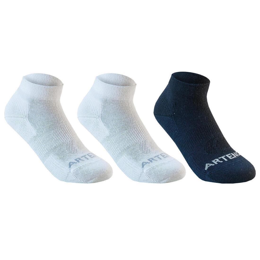 ARTENGO - Kids Tennis Socks Rs 160 Mid Tri-Pack Navy