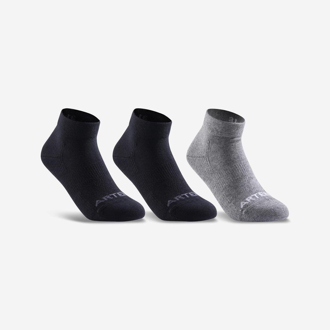 ARTENGO - Kids Tennis Socks Rs 160 Mid Tri-Pack Navy