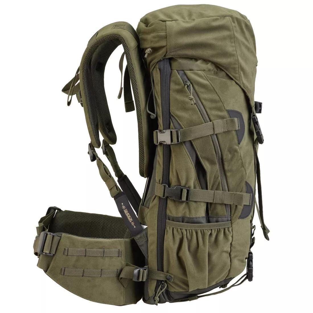 Modular Silent Hunting Backpack - 45/90 L Big Game, Khaki, No Color, medium