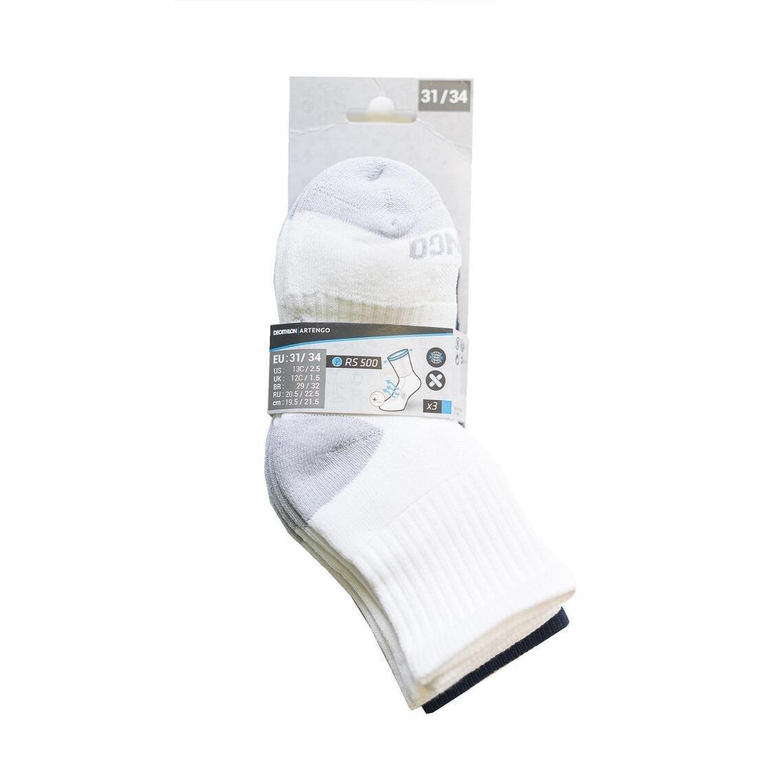 ARTENGO - RS 500 Junior High Sports Socks Tri-Pack