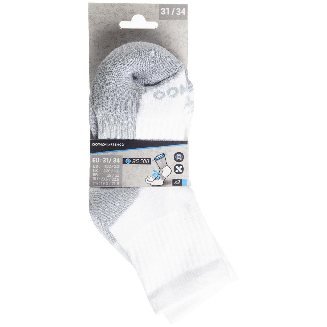 Rs 500 Junior High Sports Socks Tri-Pack, Black, , large image number 13