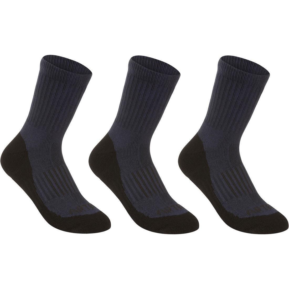 Rs 500 Junior High Sports Socks Tri-Pack, Black, , large image number 14