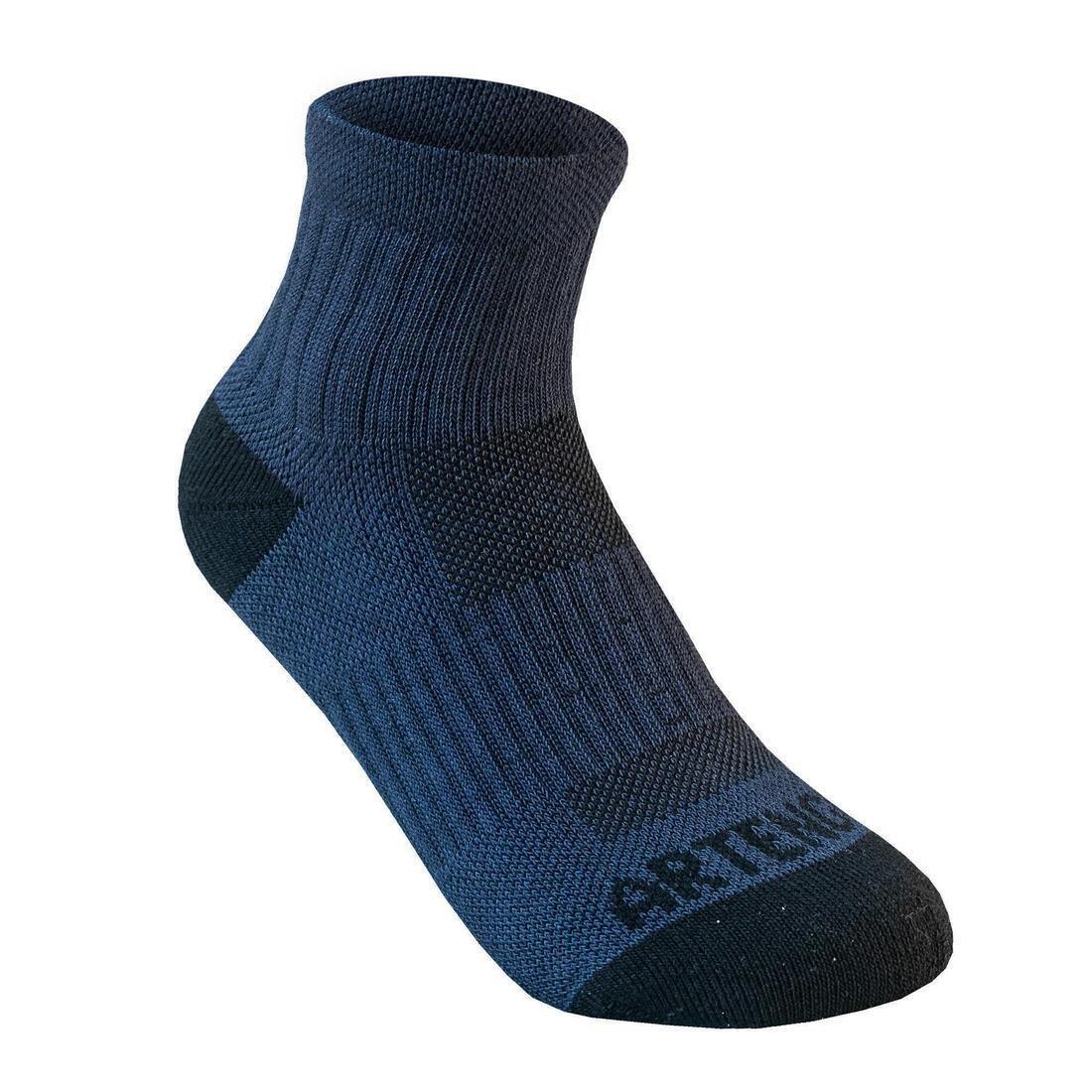 ARTENGO - Rs 500Kids Mid-Cut Sports Socks Tri-Pack, Navy-White