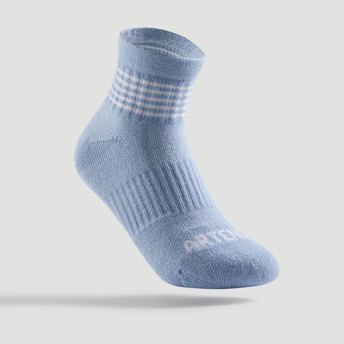 Rs 500Kids Mid-Cut Sports Socks Tri-Pack, Navy-White, , large image number 3