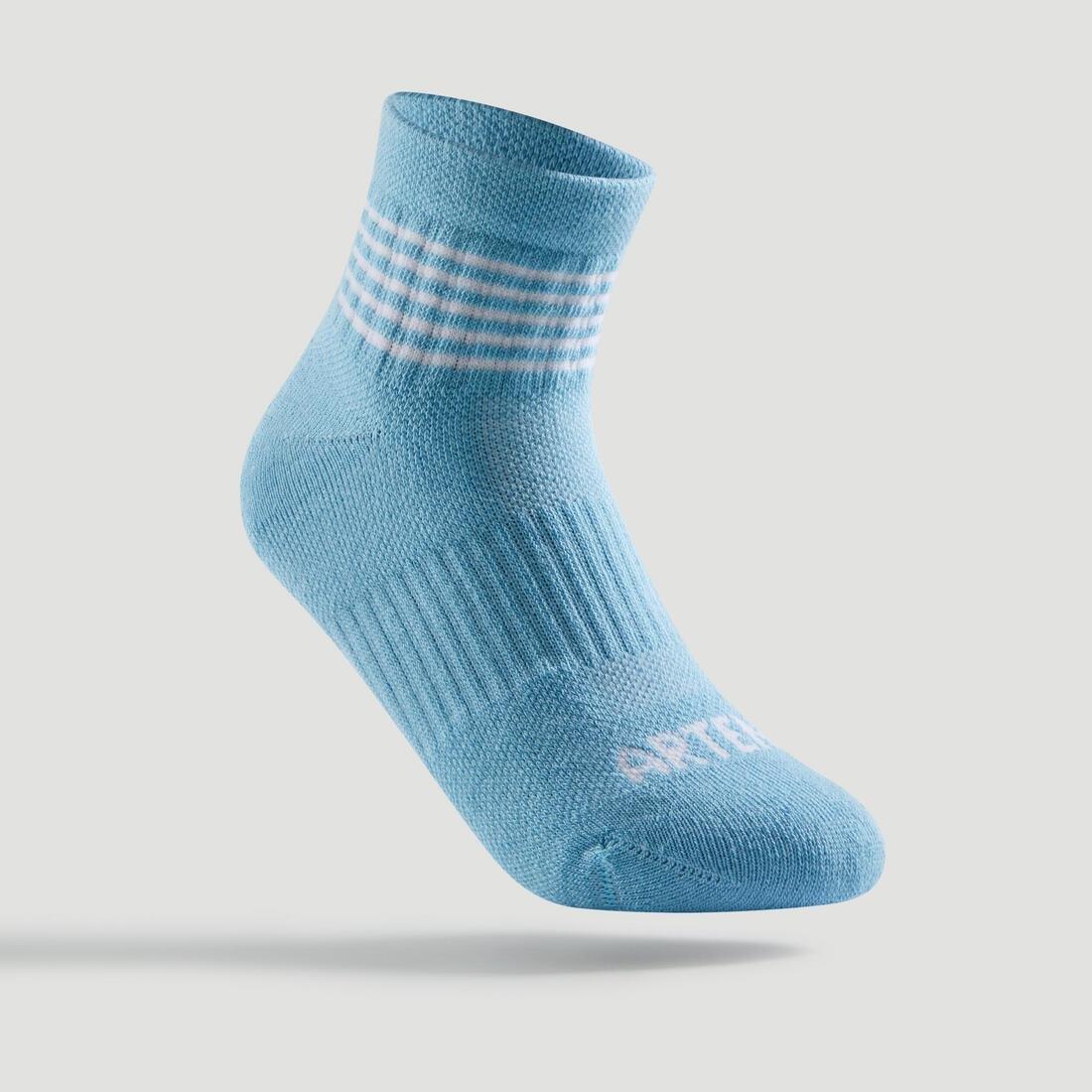 Rs 500Kids Mid-Cut Sports Socks Tri-Pack, Navy-White, No Color, large image number 5