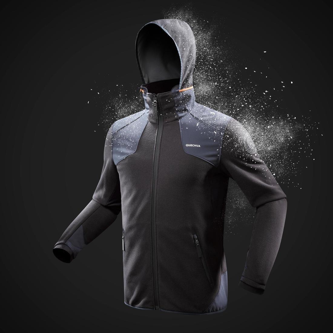Men Sweatshirts Fleece SH500 X-WARM, Black, 5401_000, large image number 2