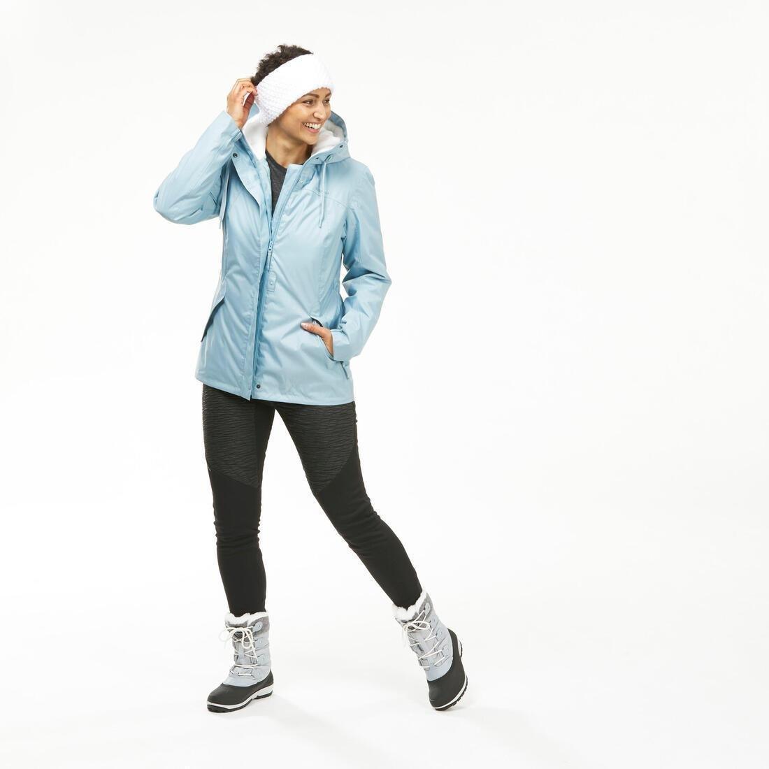 Women Waterproof Winter Hiking Jacket - Sh100 X-Warm -10C, Black, , large image number 3