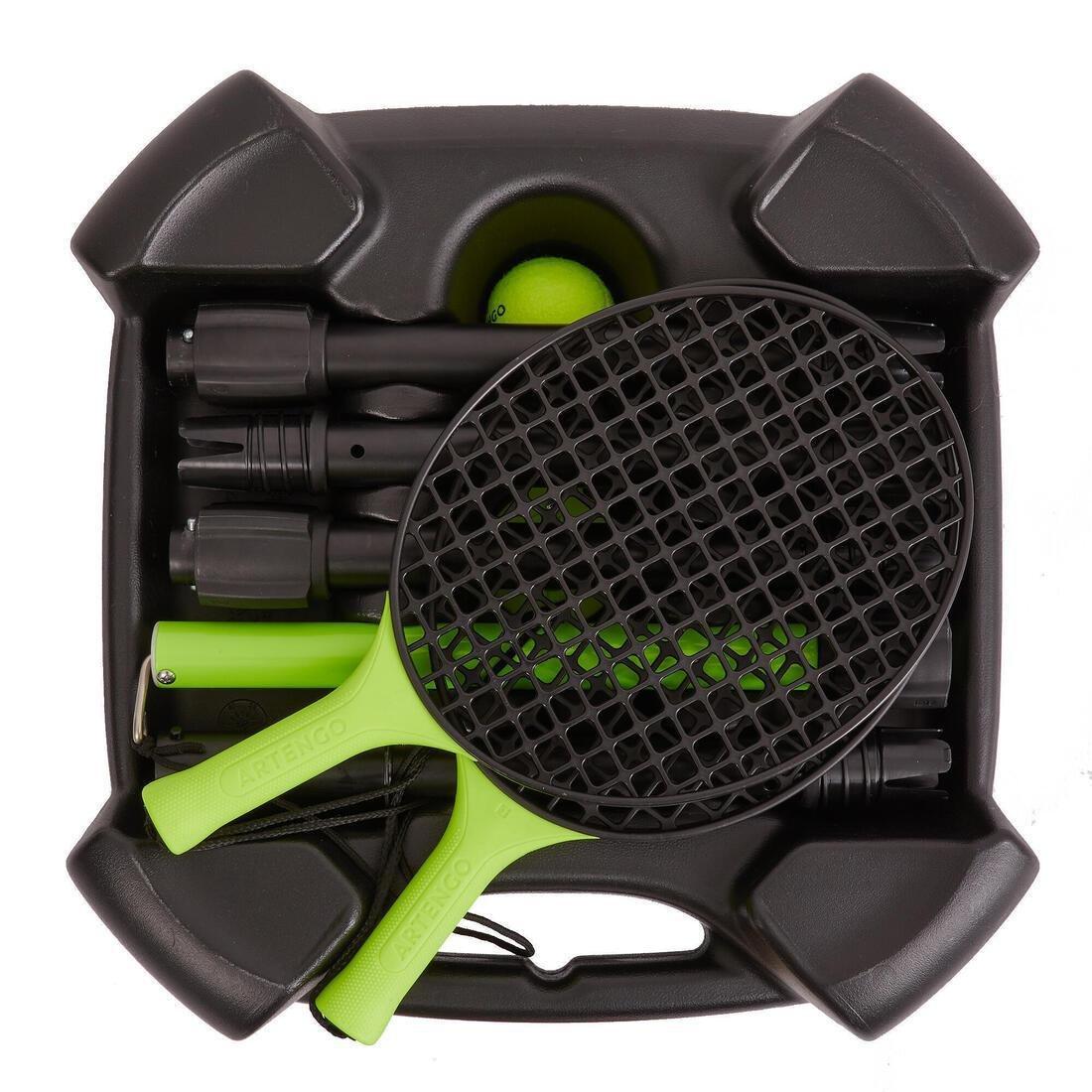 ARTENGO - Speedball Set Turnball Strong (1 post, 2 rackets, and 1 ball), Black/Yellow