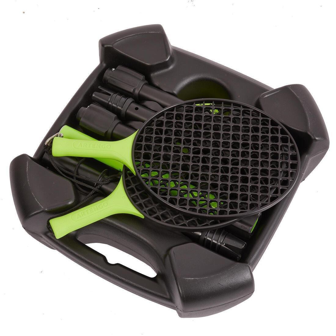 ARTENGO - Speedball Set Turnball Strong (1 post, 2 rackets, and 1 ball), Black/Yellow