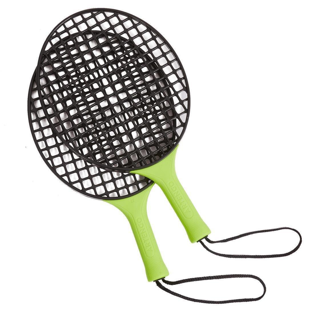 ARTENGO - Speedball Set Turnball Strong (1 post, 2 rackets, and 1 ball), Black/Yellow