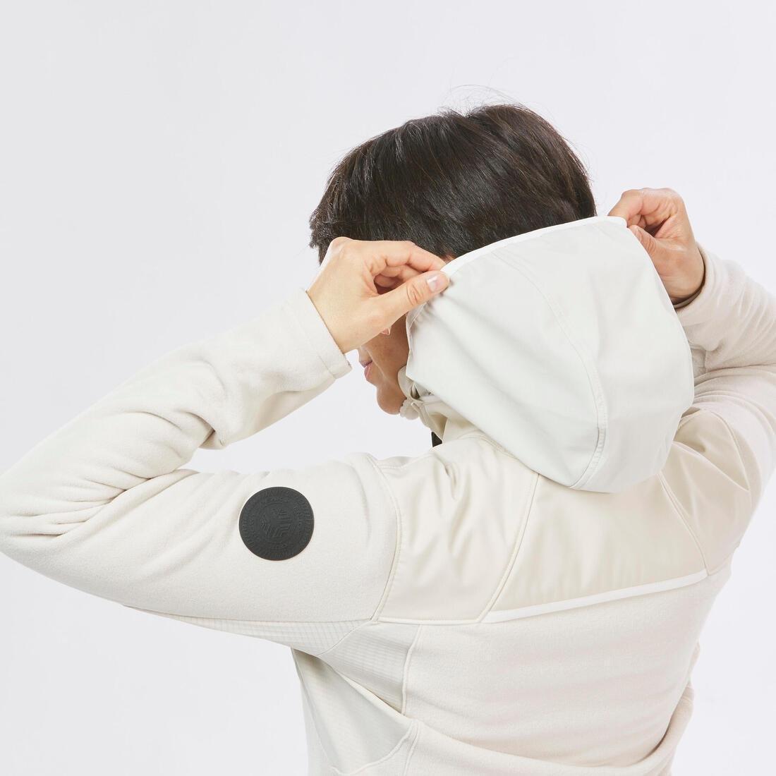 LINEN BEIGE Women's Warm Fleece Hiking Jacket - SH500 X-WARM, No Color, large image number 6
