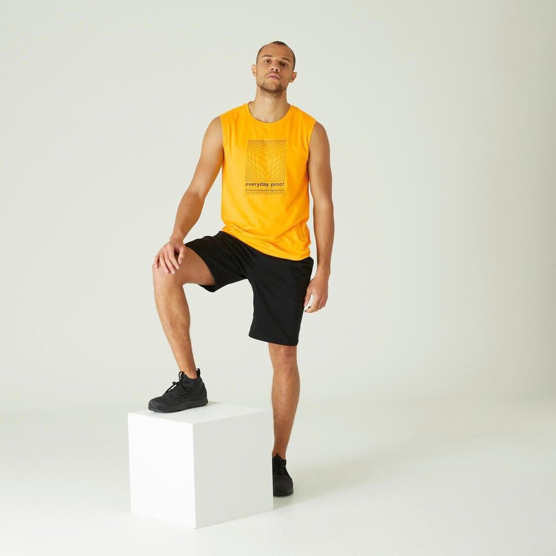 Stretchy Cotton Fitness Tank Top Pattern, Yellow, No Color, large image number 1