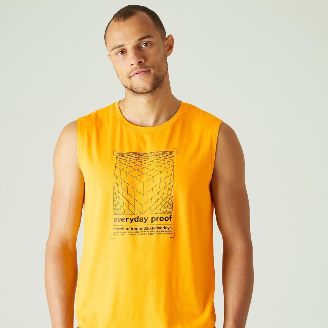 Stretchy Cotton Fitness Tank Top Pattern, Yellow, No Color, large image number 3