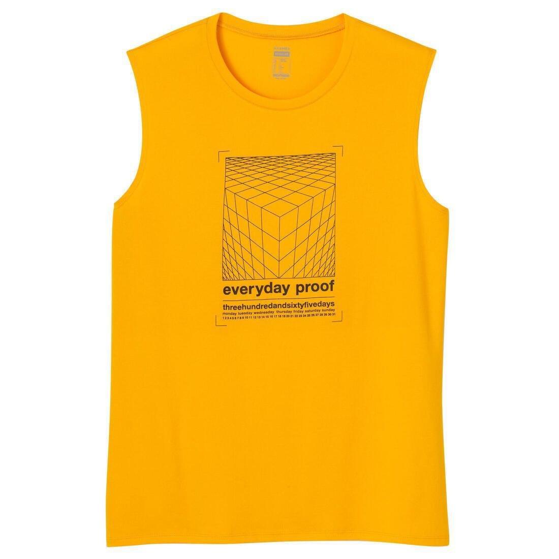 Stretchy Cotton Fitness Tank Top Pattern, Yellow, No Color, large image number 4