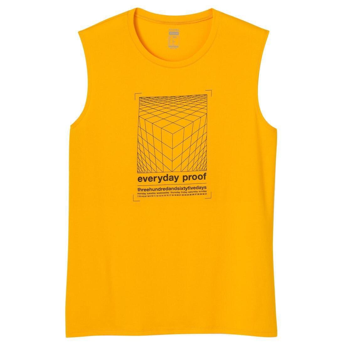 Stretchy Cotton Fitness Tank Top Pattern, Yellow, No Color, large image number 7