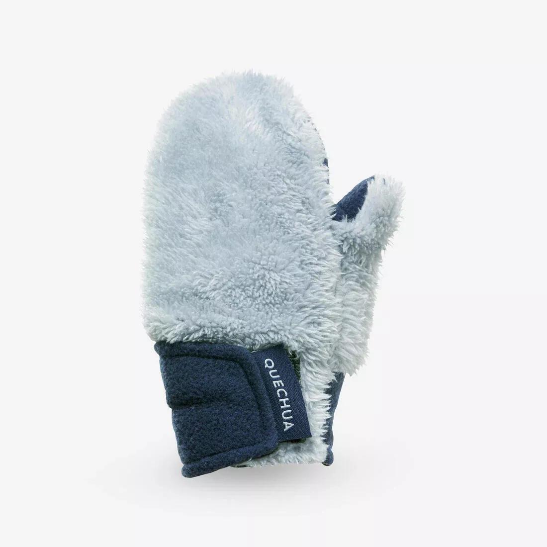 Kids Unisex Hiking Mittens - Sh100 Fleece - Aged 18 Months-4 Years, Grey, 5401_000, medium