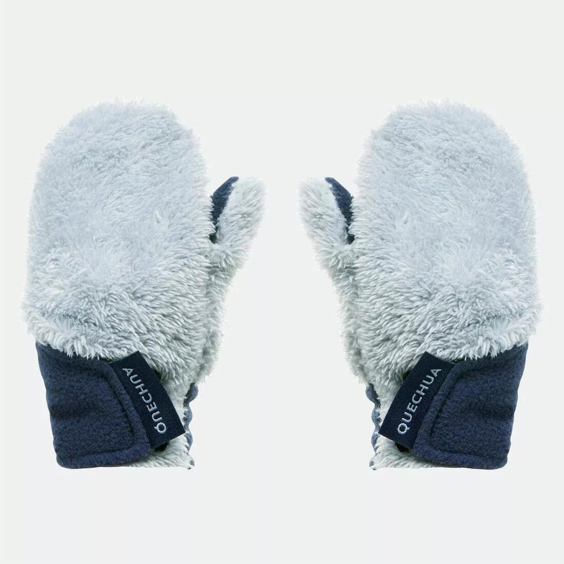 Kids Unisex Hiking Mittens - Sh100 Fleece - Aged 18 Months-4 Years, Grey, 5401_000, medium