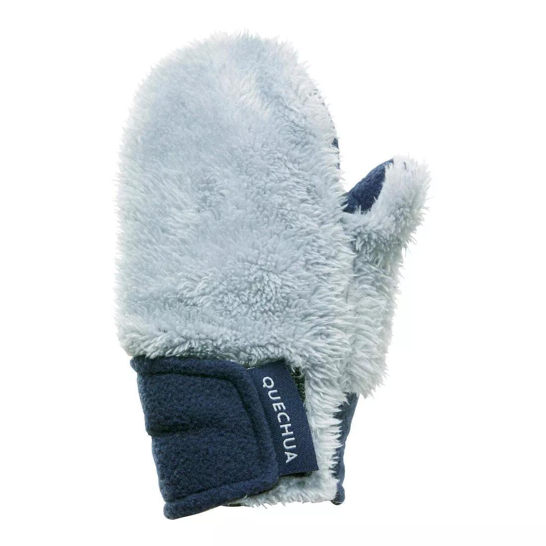 Kids Unisex Hiking Mittens - Sh100 Fleece - Aged 18 Months-4 Years, Grey, 5401_000, large image number 3