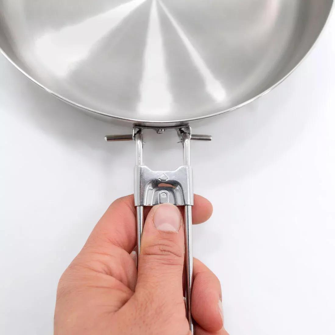 Hiker Camp Frying Pan Stainless Steel With Two-Layer Bottom - Mh100 (0.9L), No Color, large image number 2