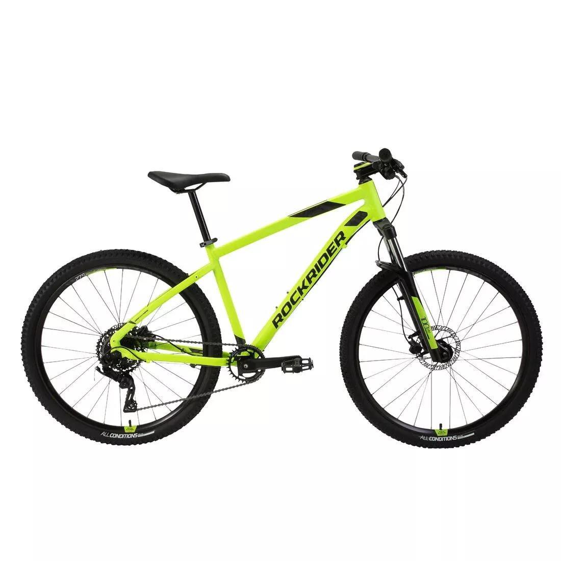 FLUO NEON YELLOW 27.5 inch mountain bike rockrider ST 530, , large image number 0