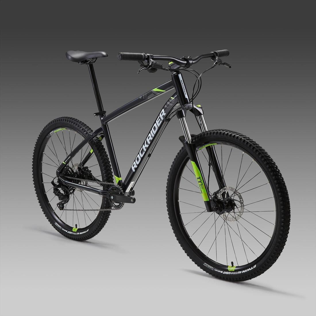 FLUO NEON YELLOW 27.5 inch mountain bike rockrider ST 530, , large image number 9