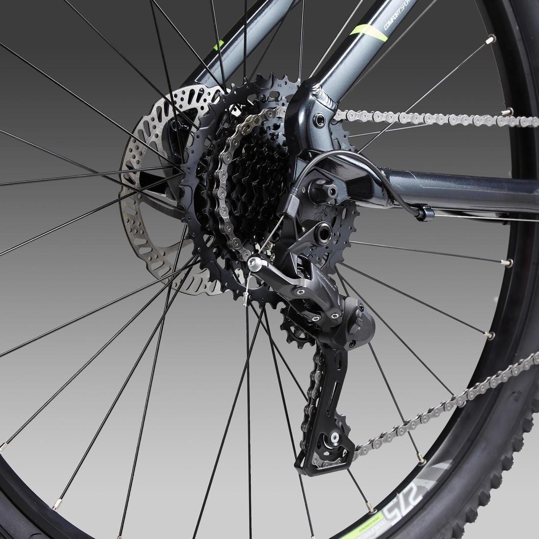 FLUO NEON YELLOW 27.5 inch mountain bike rockrider ST 530, , large image number 11