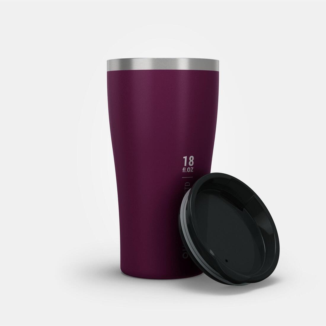 Isothermal Hiker's Camping Cup/Glass (steel double wall) MH500 0.5, Damson, No Color, large image number 2