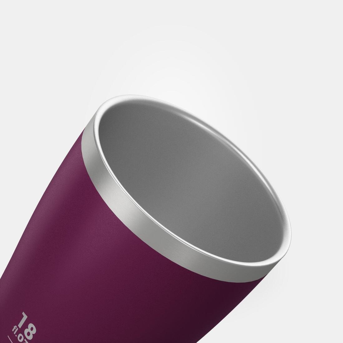 Isothermal Hiker's Camping Cup/Glass (steel double wall) MH500 0.5, Damson, No Color, large image number 3