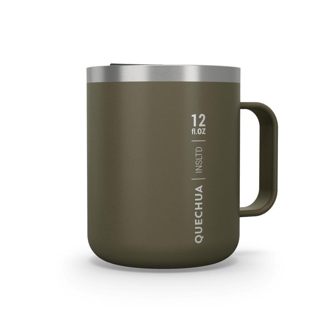 Isothermal Hiker'S Camping Mug (Stainless Steel Double Wall) Mh500 0.38 L, Dark Ivy Green, No Color, large image number 0