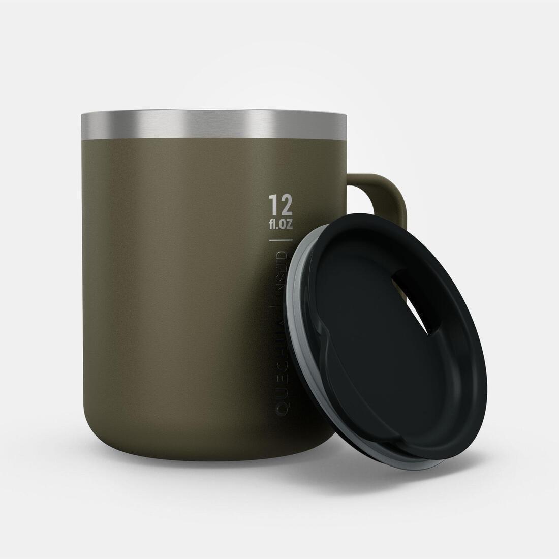 Isothermal Hiker'S Camping Mug (Stainless Steel Double Wall) Mh500 0.38 L, Dark Ivy Green, No Color, large image number 1