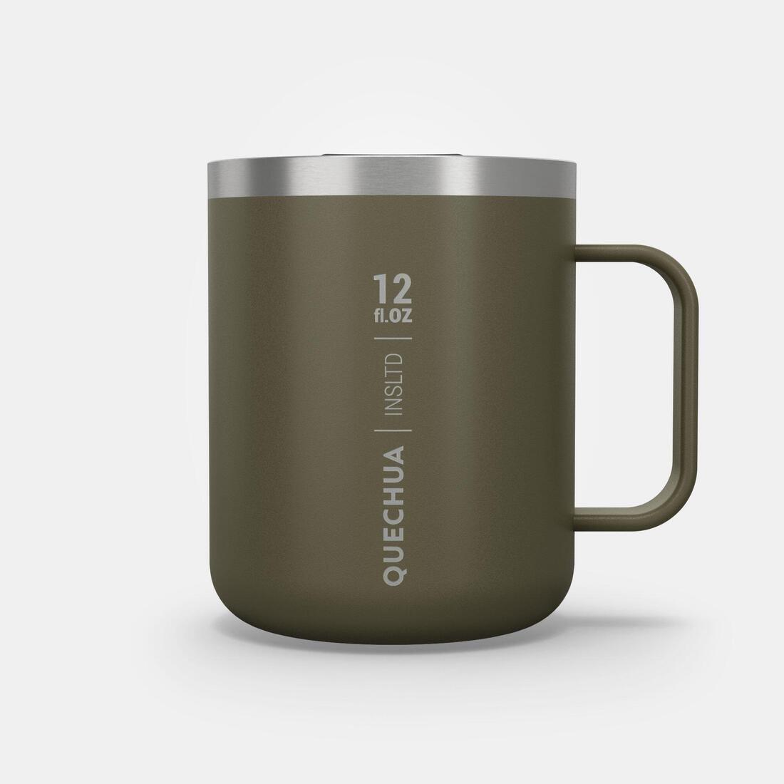 Isothermal Hiker'S Camping Mug (Stainless Steel Double Wall) Mh500 0.38 L, Dark Ivy Green, No Color, large image number 8