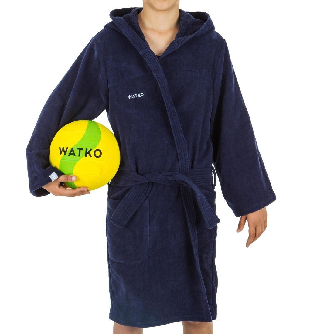 Kids Water Polo Thick Cotton Pool Bathrobe, Navy Blue, , large image number 1
