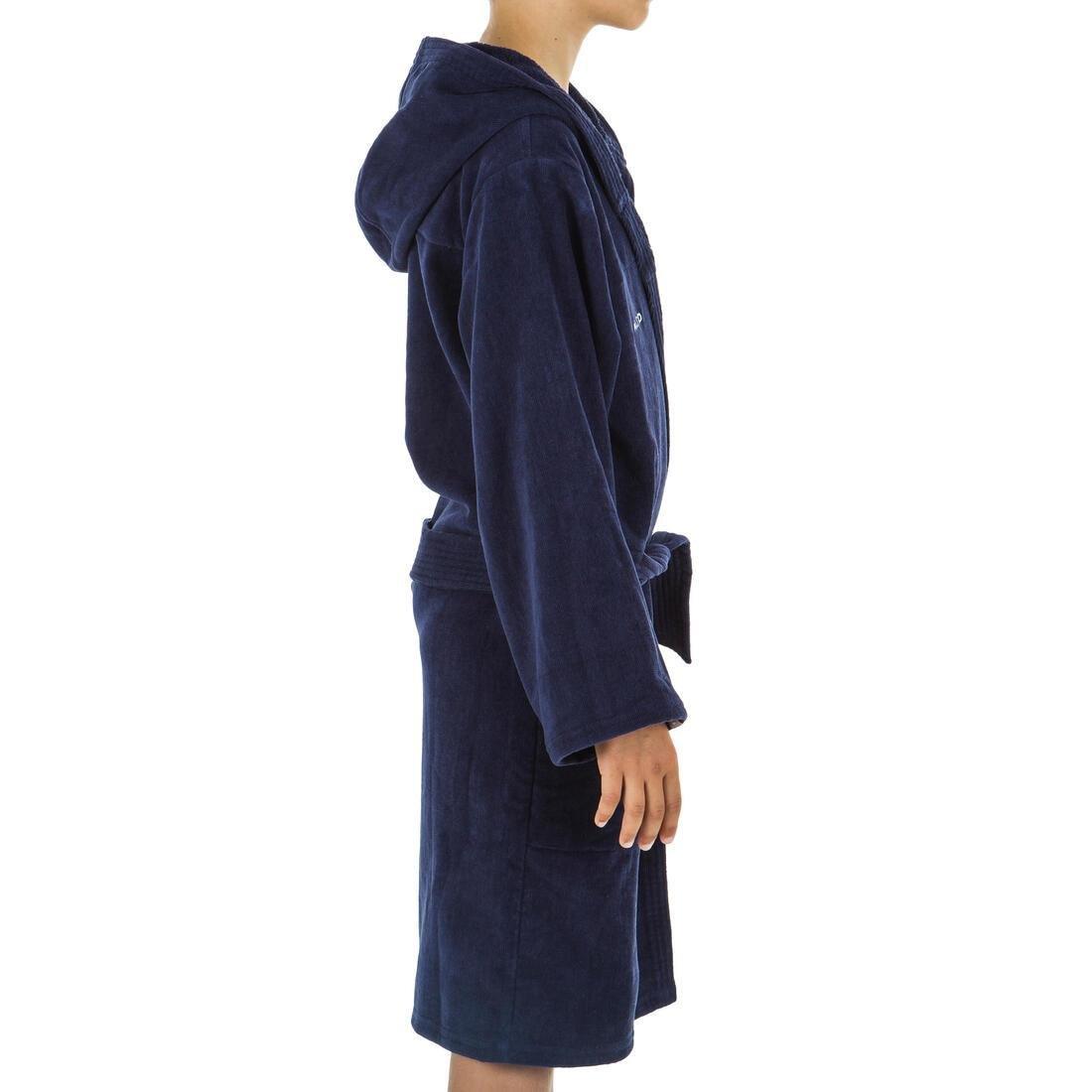 Kids Water Polo Thick Cotton Pool Bathrobe, Navy Blue, , large image number 2