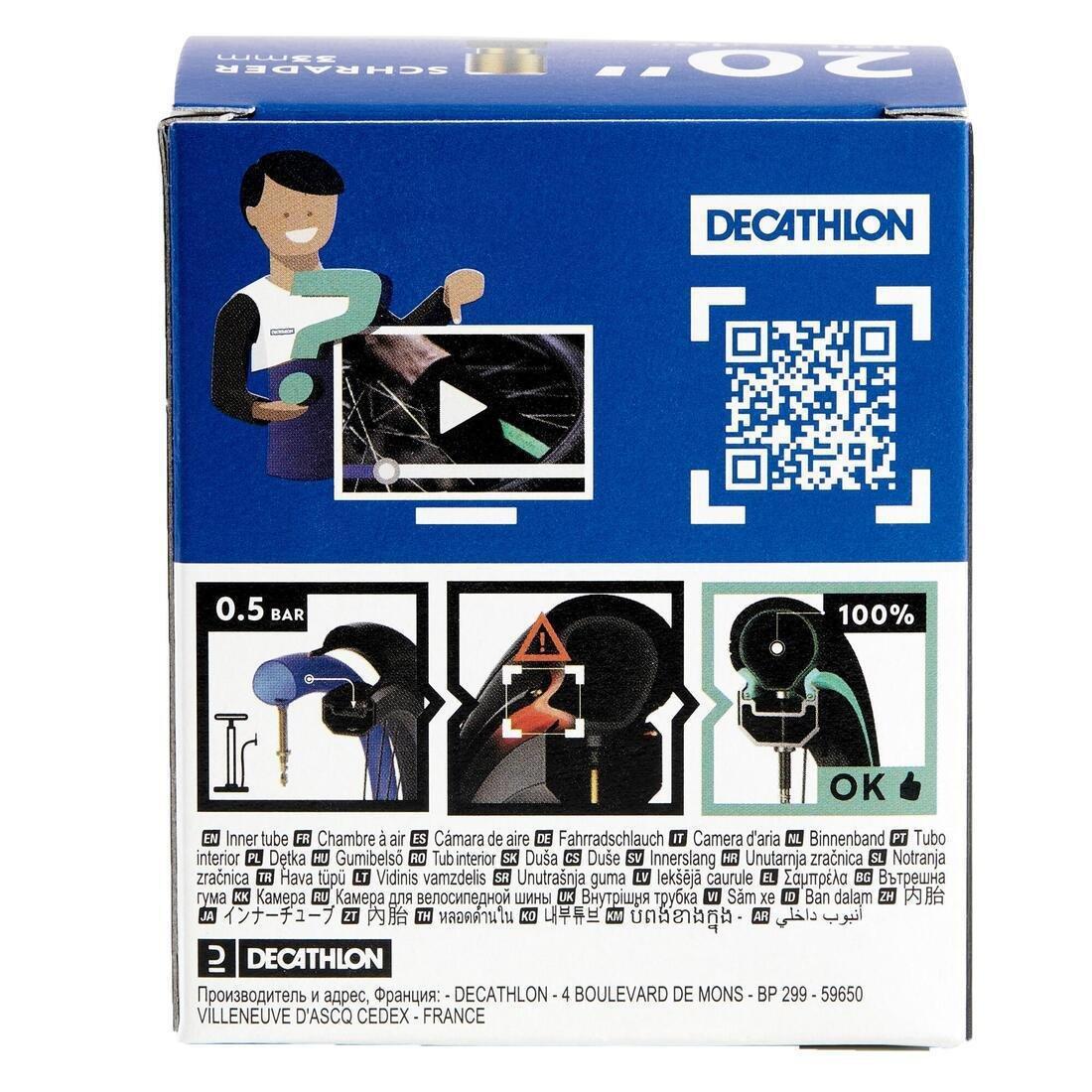 DECATHLON - 20In X 1.5 To 1.9 Schrader Valve Inner Tube