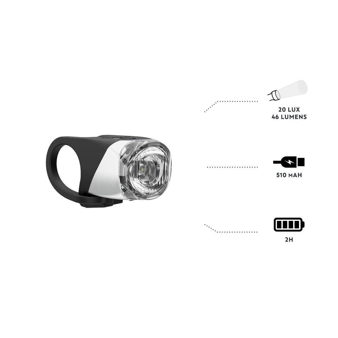 Led Usb Front Bike Light 46 Lumen - Fl 900, Black, No Color, large image number 10