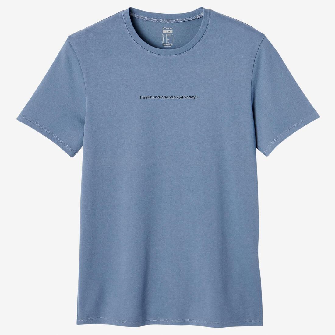 Slim-Fit Stretch Cotton Fitness T-Shirt, Whale Grey, , large image number 6