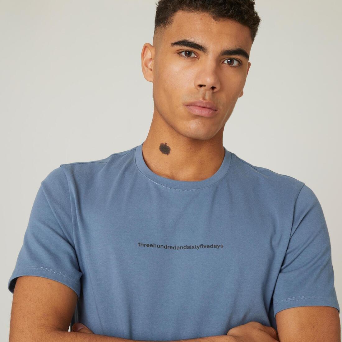 Slim-Fit Stretch Cotton Fitness T-Shirt, Whale Grey, , large image number 12