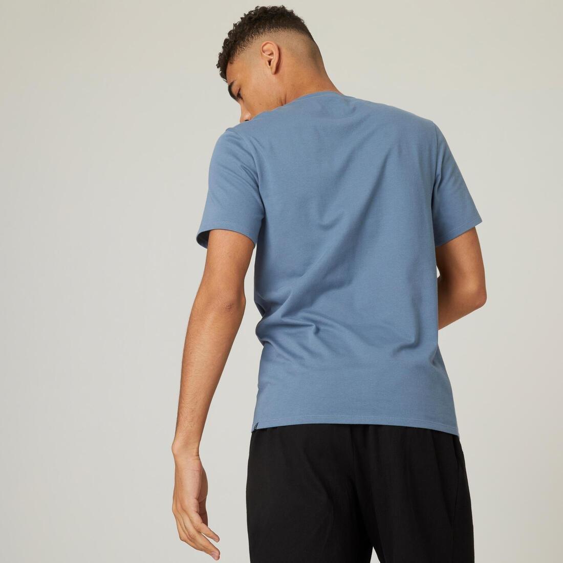 Slim-Fit Stretch Cotton Fitness T-Shirt, Whale Grey, , large image number 14